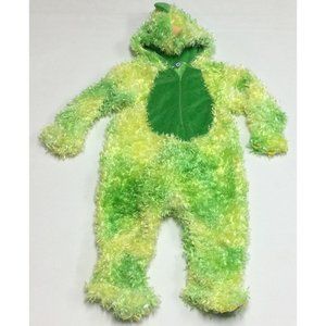 Le Top Baby Dinosaur Costume Size 18 M Green Hooded One Piece Zip Up